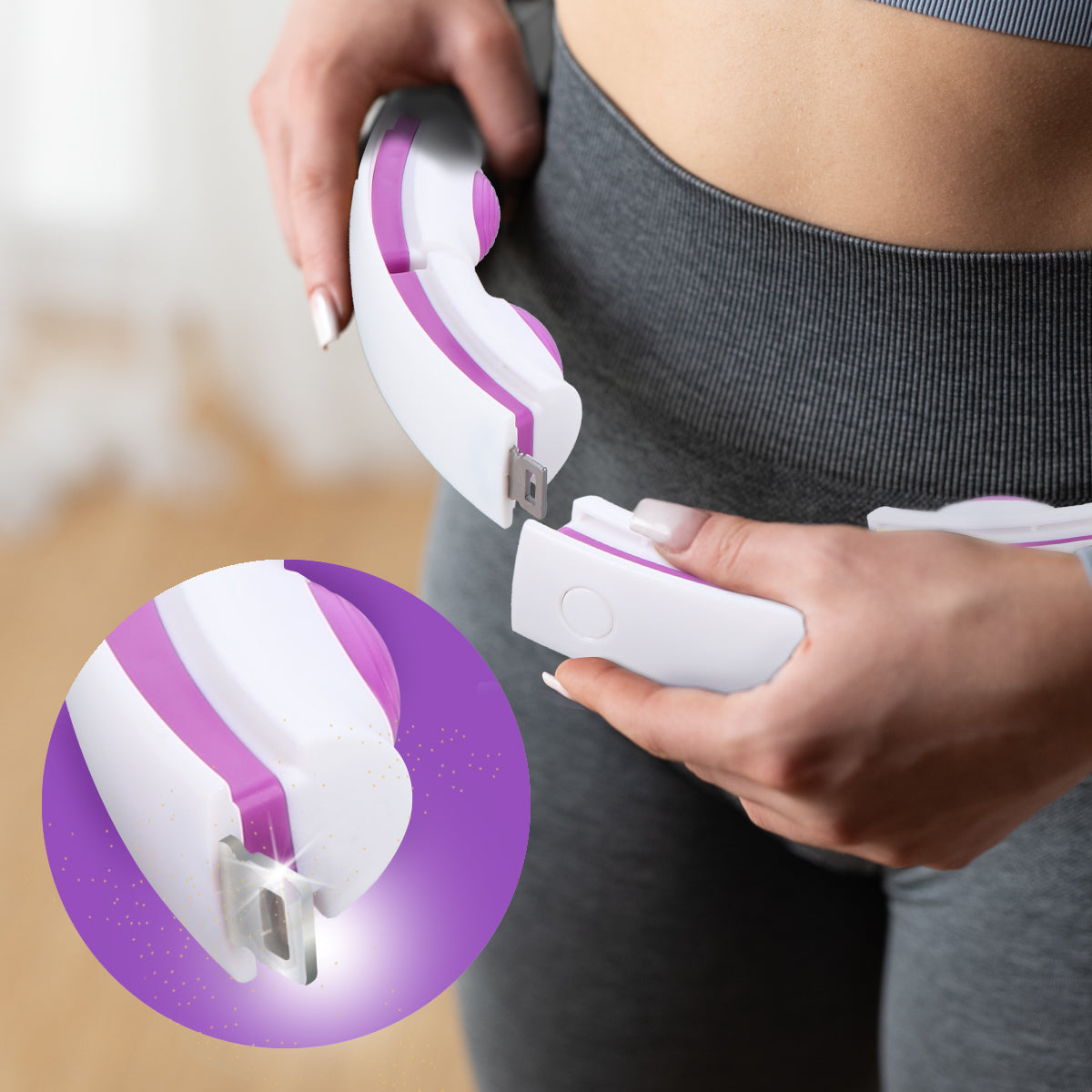 Hula hop white/violet z magnesami i obciążnikiem + licznik HHM17 Hms
