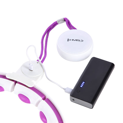 Hula hop white/violet z magnesami i obciążnikiem + licznik HHM17 Hms