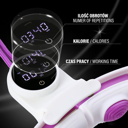 Hula hop white/violet z magnesami i obciążnikiem + licznik HHM17 Hms
