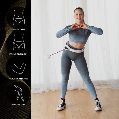 Hula hop white/violet z magnesami i obciążnikiem + licznik HHM17 Hms