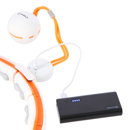Hula hop white/orange z magnesami, wypustkami tpe i obciążnikiem + licznik HHM21 Hms