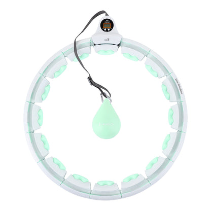 Hula hop green z wypustkami i obciążnikiem + licznik HHW06 Hms