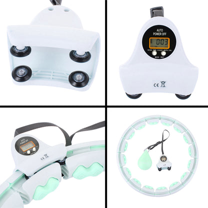 Zestaw hula hop hhw06 green z piłką grawitacyjną i licznikiem + pas br163 black plus size Hms