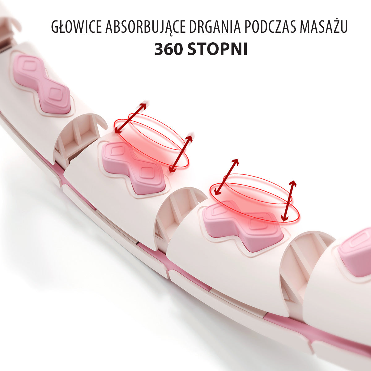Hula hop pink z wypustkami i obciążnikiem + licznik HHW06 Hms