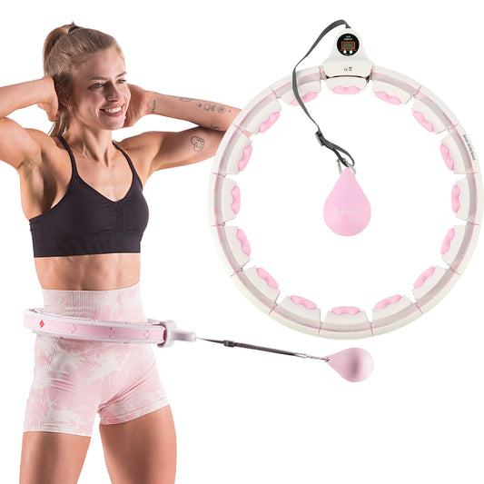 Zestaw hula hop hhw06 pink z piłką grawitacyjną i licznikiem + pas br163 black plus size Hms