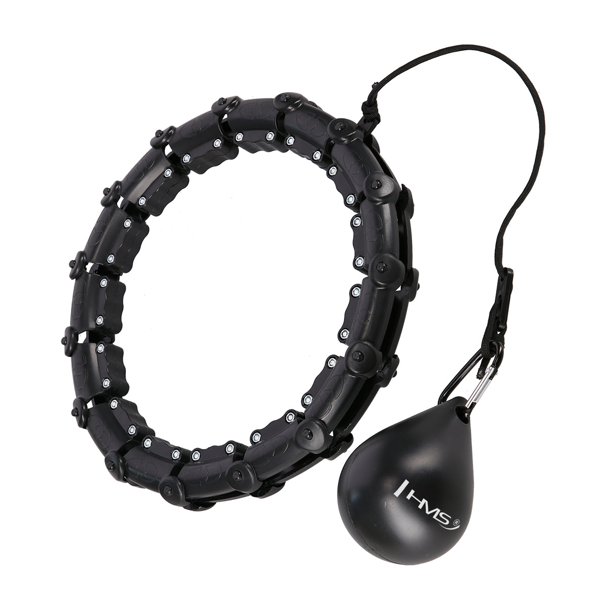 Plus size hula hop black z wypustkami i obciążnikiem HHW11 Hms