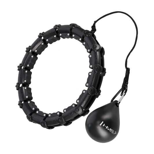 Plus size hula hop black z wypustkami i obciążnikiem HHW11 Hms