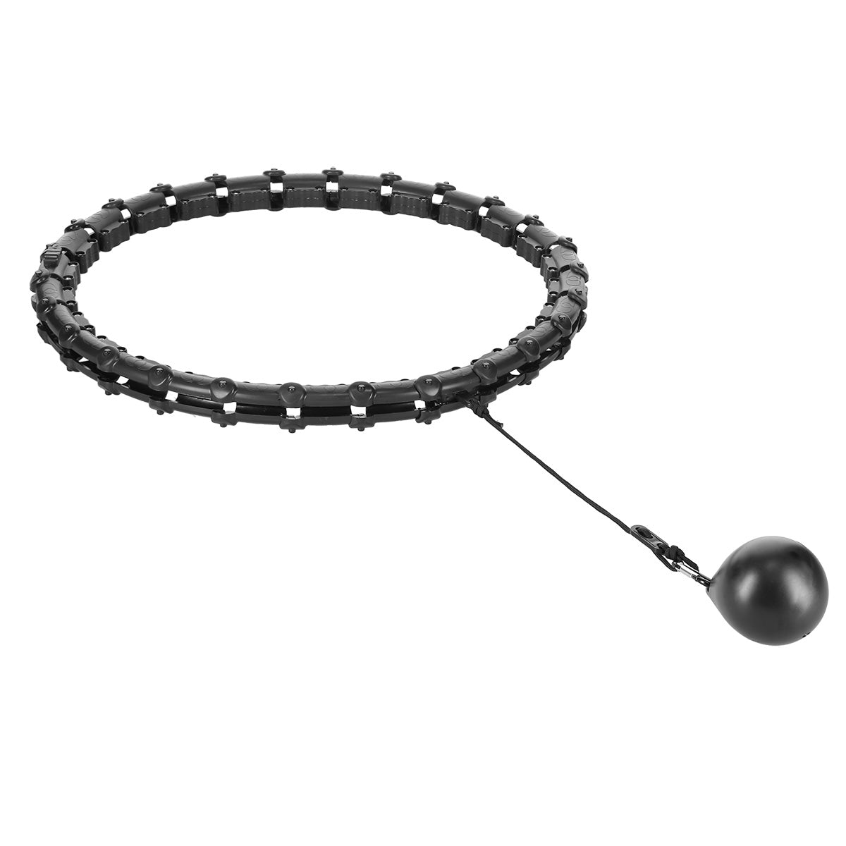 Plus size hula hop black z wypustkami i obciążnikiem HHW11 Hms
