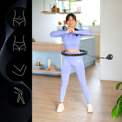 Plus size hula hop black z wypustkami i obciążnikiem HHW11 Hms
