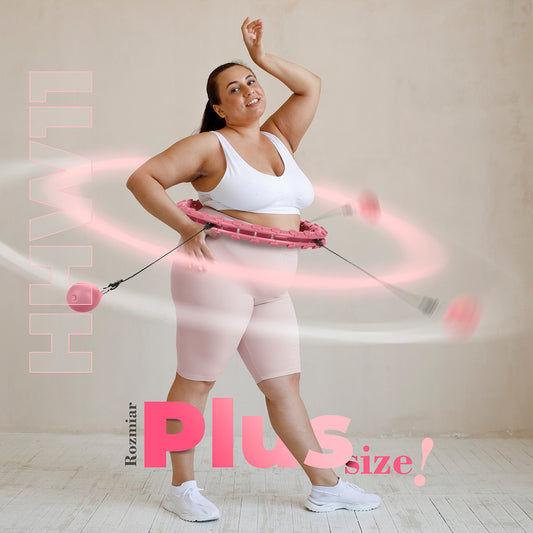 Plus size hula hop light pink z wypustkami i obciążnikiem HHW11 Hms