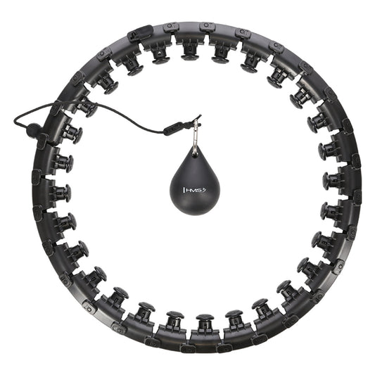 Plus size hula hop black z wypustkami i obciążnikiem HHW12 Hms