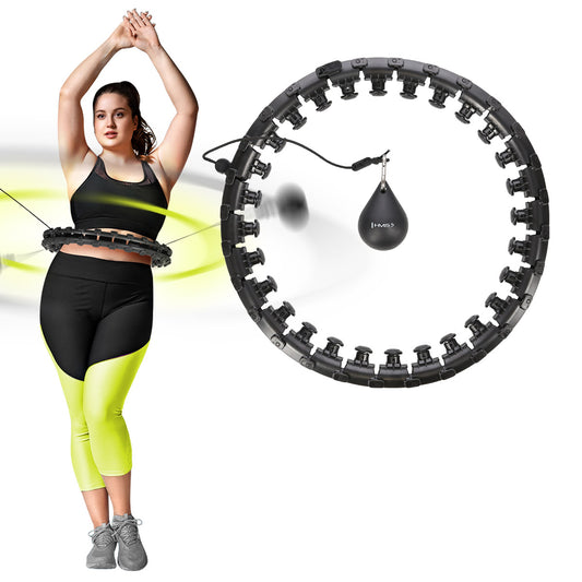 Plus size hula hop black z wypustkami i obciążnikiem HHW12 Hms