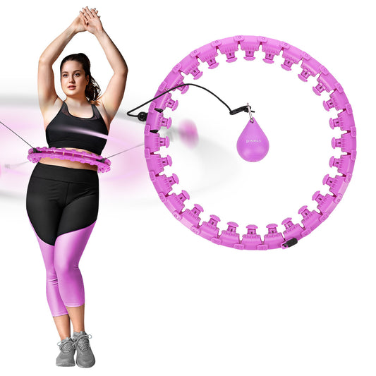 Zestaw hula hop hhw12 violet z wypustkami i obciążnikiem + pas br163 black plus size Hms