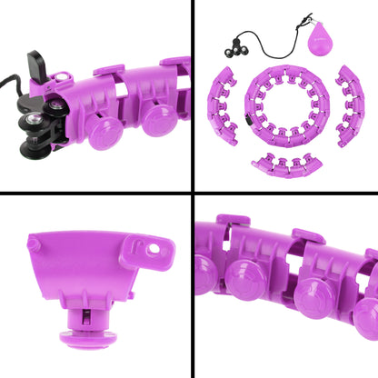 Zestaw hula hop hhw12 violet z wypustkami i obciążnikiem + pas br163 black plus size Hms