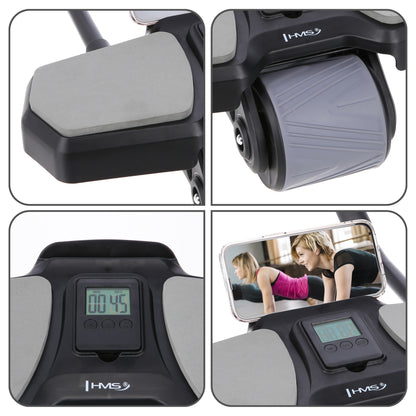 Black kółko abs automatyczne koło do ćwiczeń mięśni brzucha z podparciem KA10 Hms