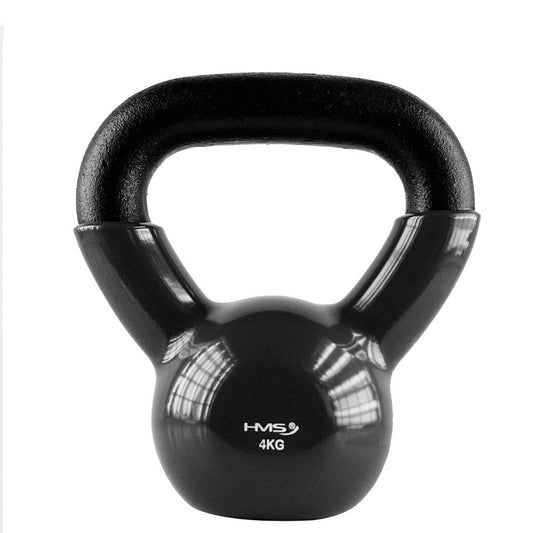Black kettlebell żeliwny pokryty winylem KNV04 Hms