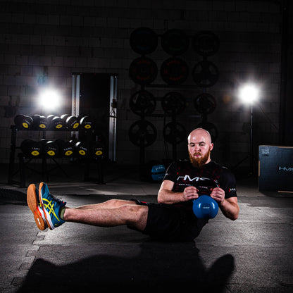 Blue kettlebell żeliwny pokryty winylem KNV04 Hms