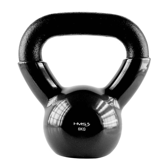 Black kettlebell żeliwny pokryty winylem KNV06 Hms