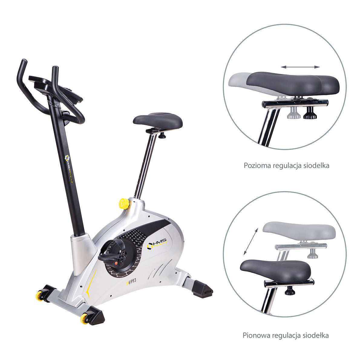 Rower stacjonarny magnetyczny programowany M6993 Hms Premium