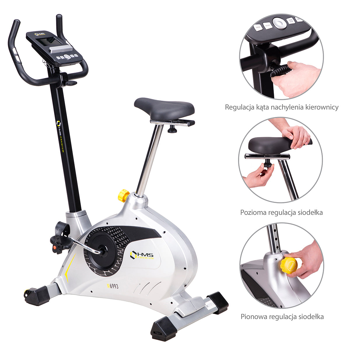 Rower stacjonarny magnetyczny programowany M6993 Hms Premium