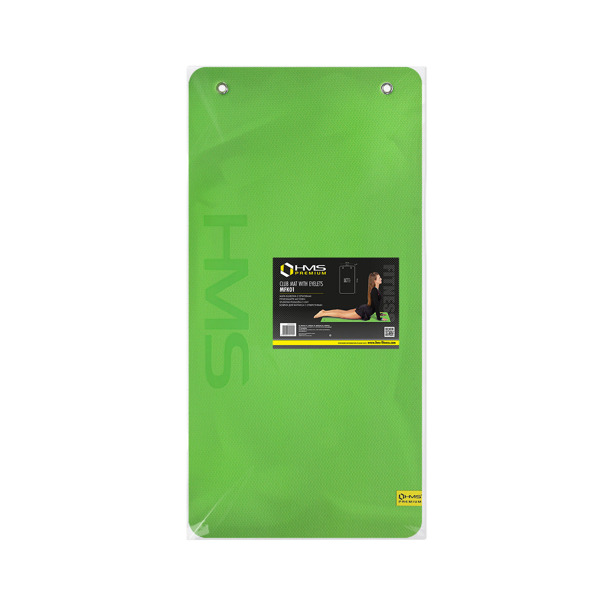 Green-black mata fitness klubowa z otworami MFK01 Hms Premium