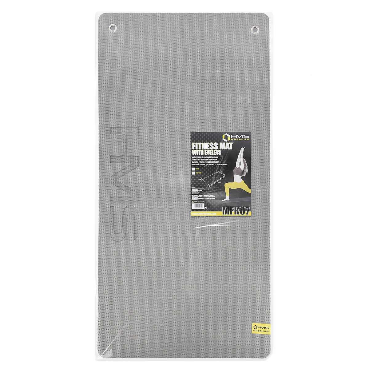 Light grey-black mata fitness klubowa z otworami 120*60cm eva 15mm MFK07 Hms Premium