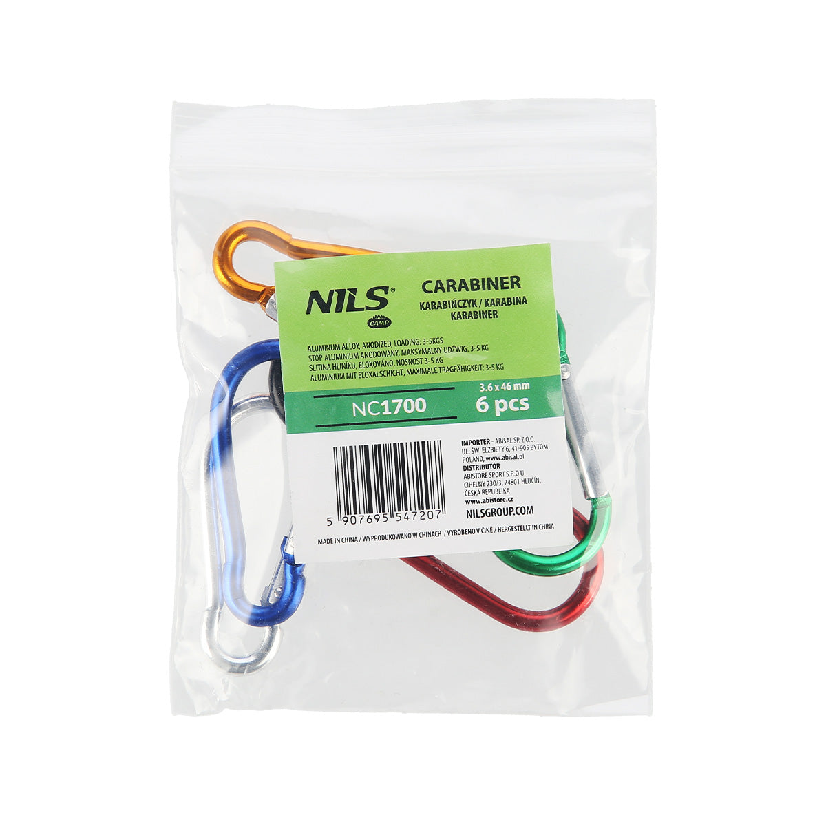 Karabińczyk zestaw 6 szt. NC1700 Nils Camp