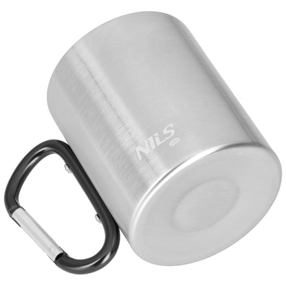 Kubek kempingowy z karabińczykiem 300 ml stal nierdzewna czarny NC17110 Nils Camp