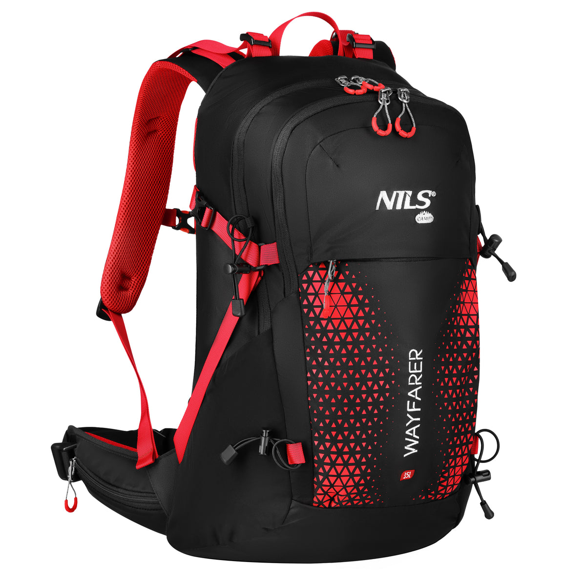 Plecak turystyczny czerwony wayfarer 35l NC1925 Nils Camp