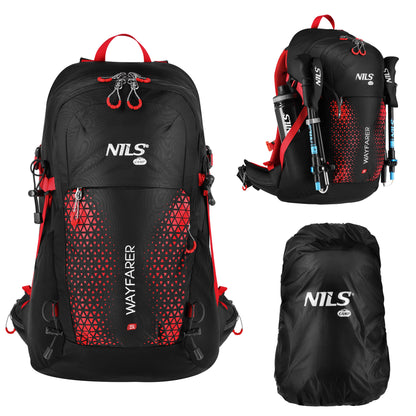 Plecak turystyczny czerwony wayfarer 35l NC1925 Nils Camp