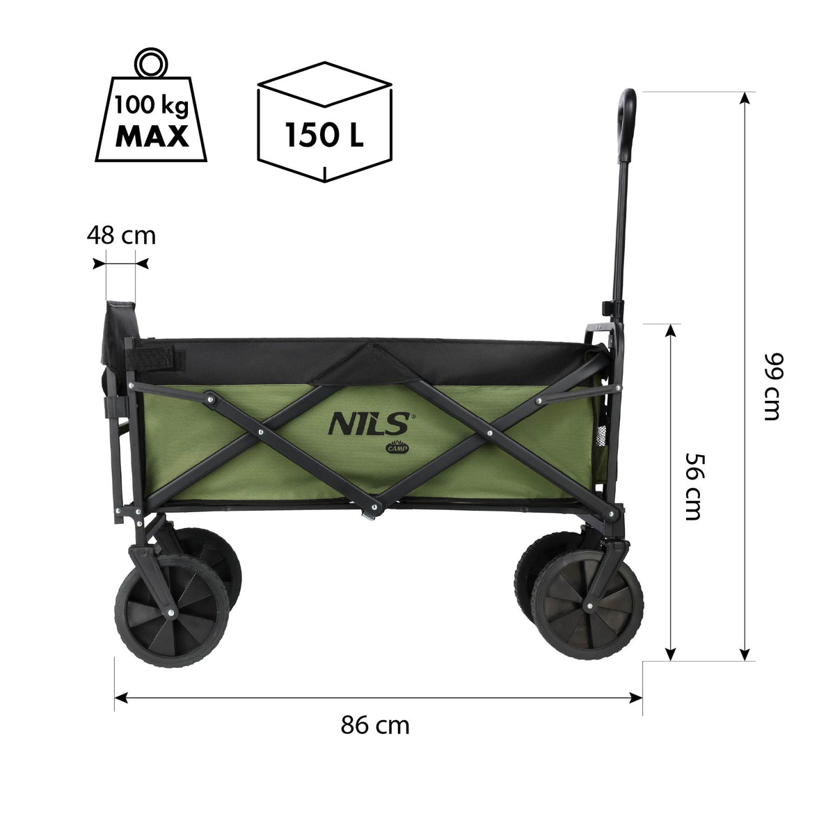 Wózek zielony 150l NC2602 Nils Camp
