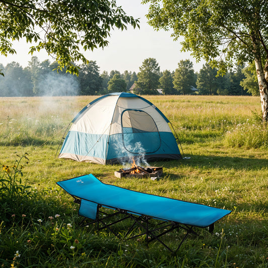 NC2701 ŁÓŻKO POLOWE NIEBIESKIE 188 CM NILS CAMP