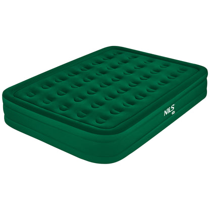 Materac dwuosobowy king size zielony + pompka elektryczna NC2808 Nils Camp