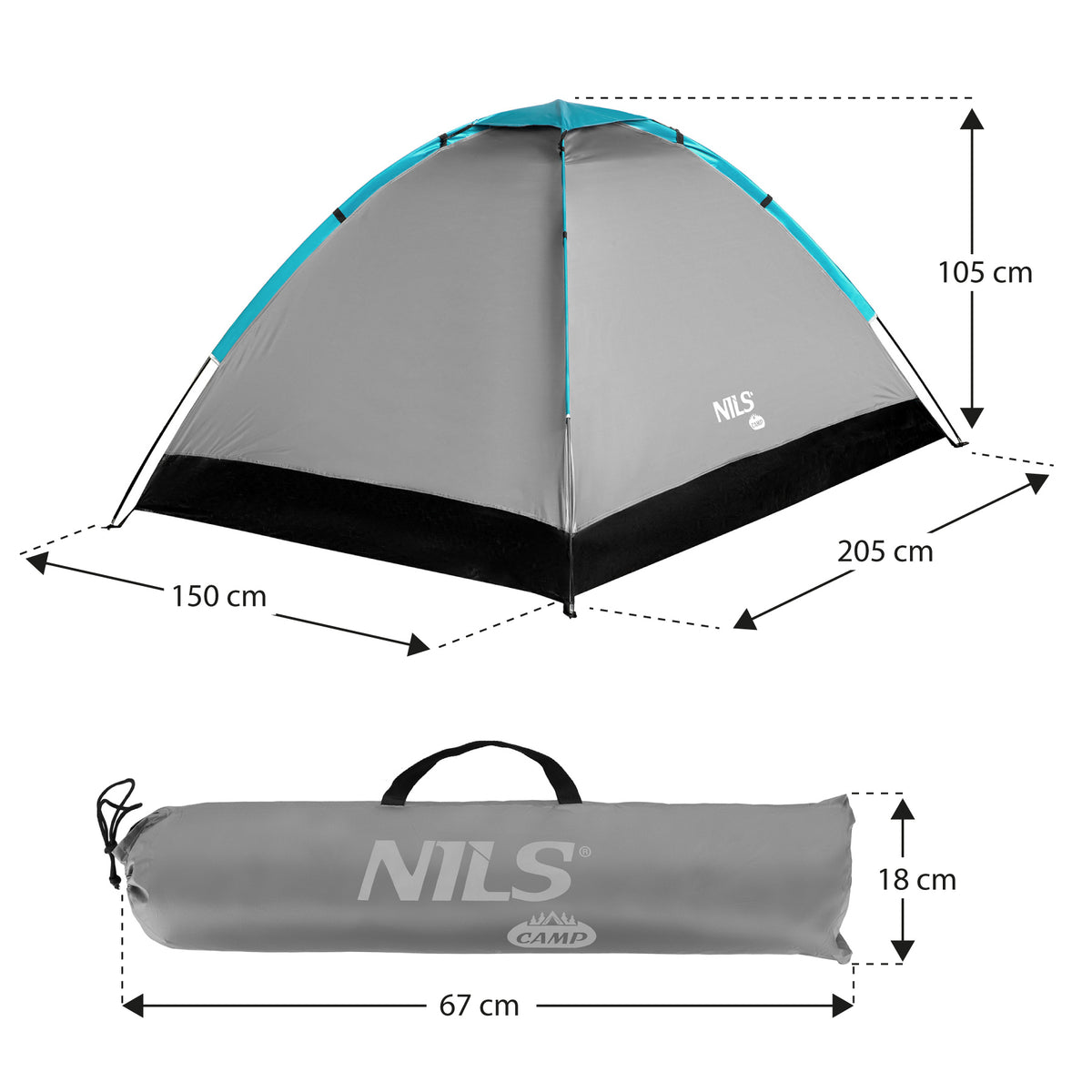 Namiot kempingowy szary NC3021 Nils Camp