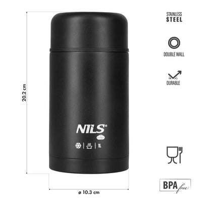 Termos obiadowy 1000ml czarny NC3802 Nils Camp