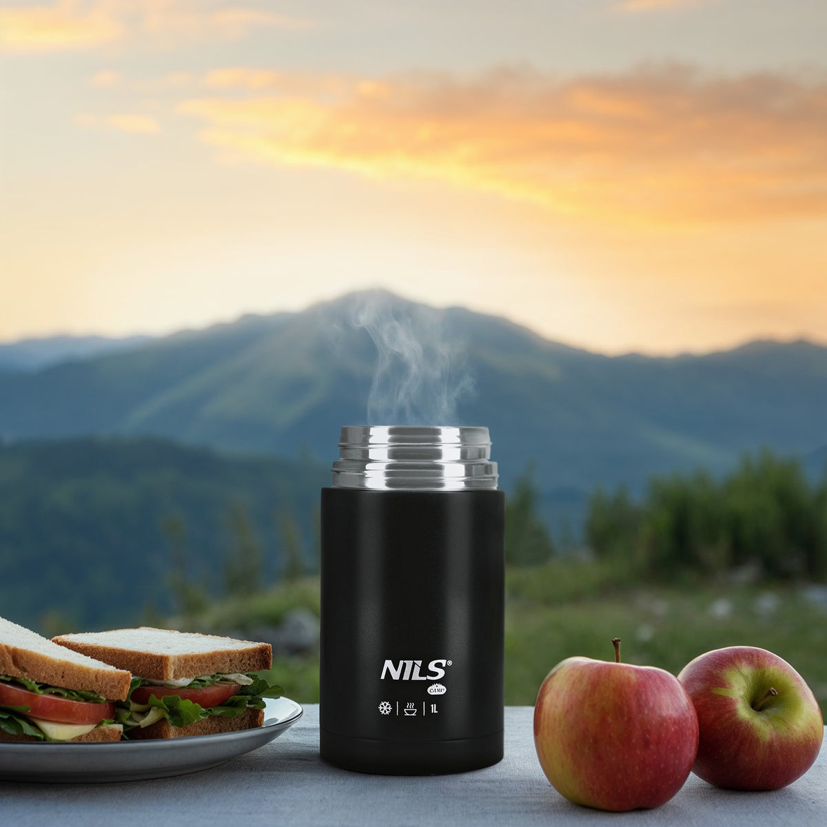 Termos obiadowy 1000ml czarny NC3802 Nils Camp