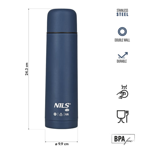 Termos turystyczny 500 ml niebieski NC3803 Nils Camp