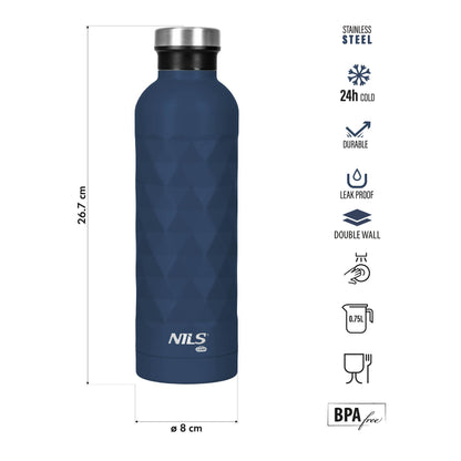Butelka turystyczna 750ml niebieska NC3805 Nils Camp