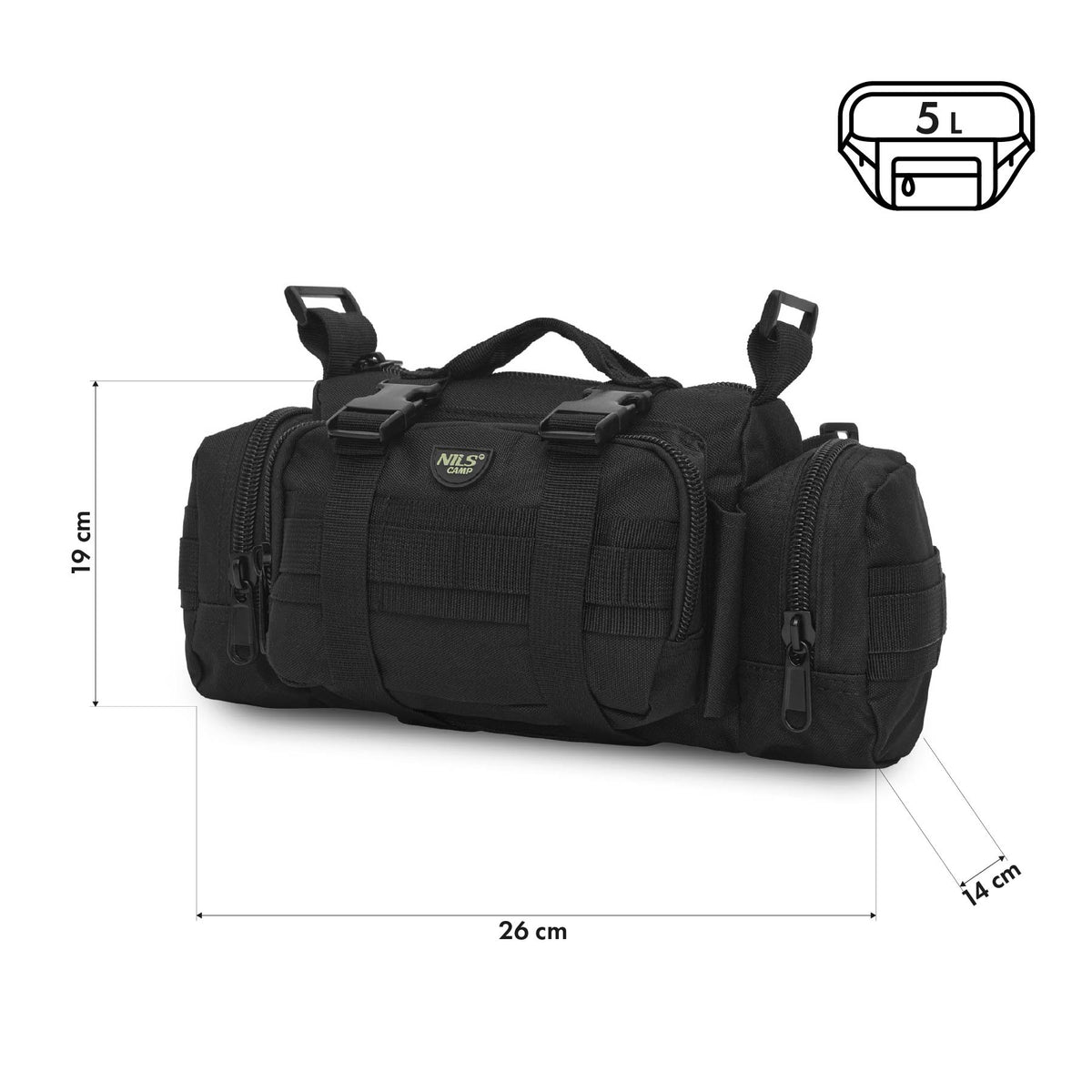 Torba biodrowa czarna xl NC3907 Nils Camp