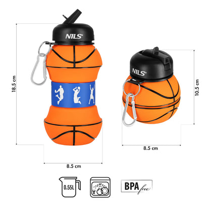 Butelka sportowa składana 550ml basketball NC4104 Nils