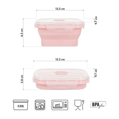 Pojemnik/lunch box składany różowy 355ml NC4105 Nils Camp