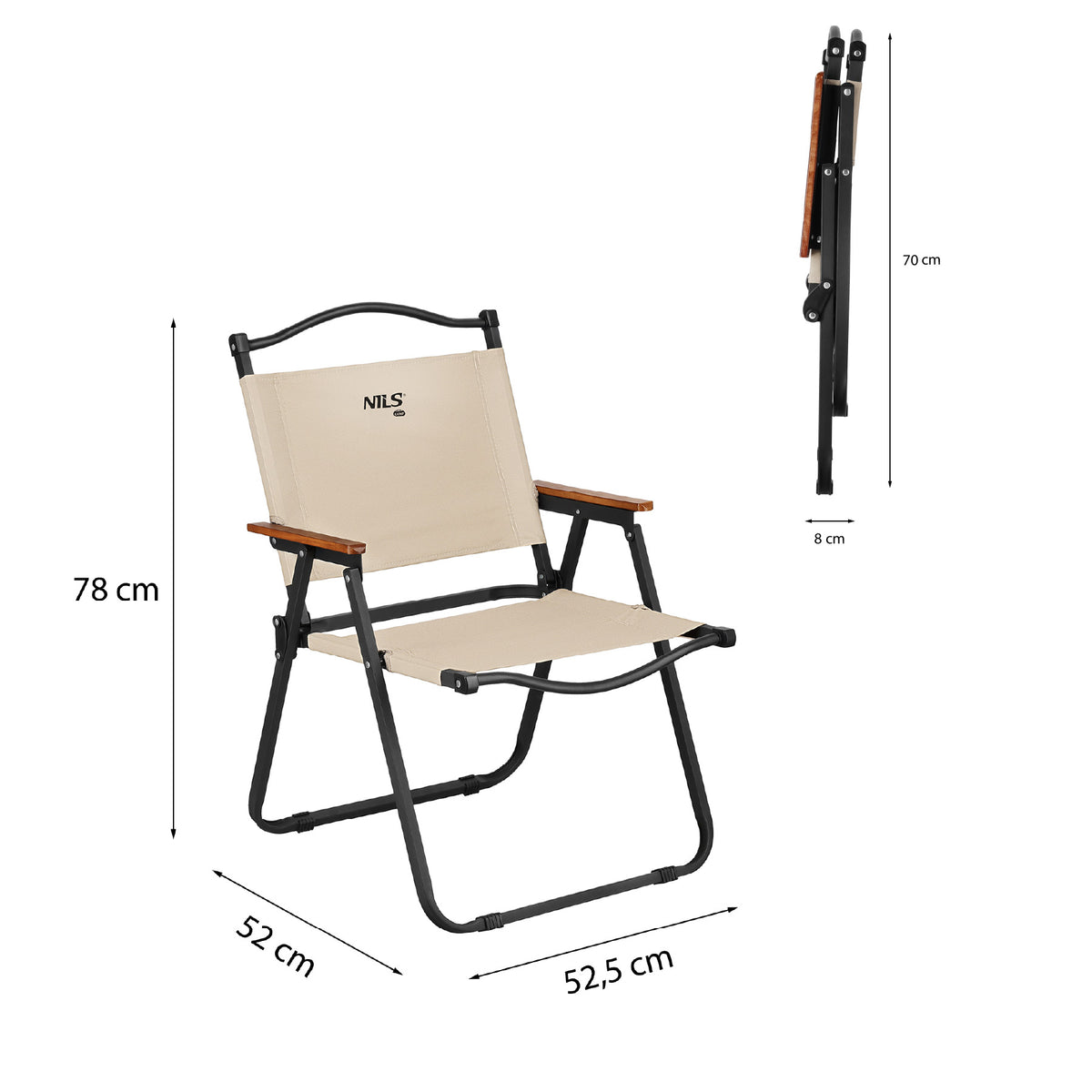 Krzesło składane beżowe NC4307 Nils Camp