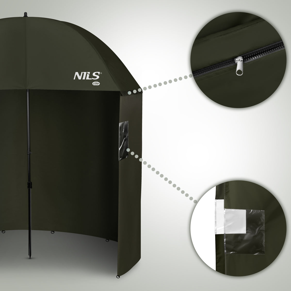 Parasol wędkarski z boczną osłoną NC4702 Nils Camp