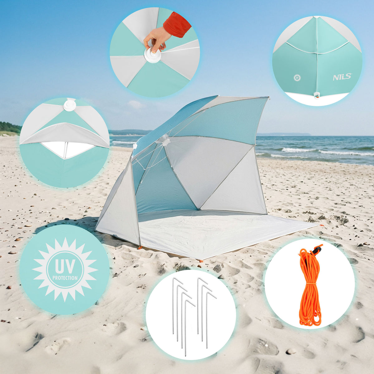 Parasol - parawan plażowy 2 w 1 NC4803 Nils