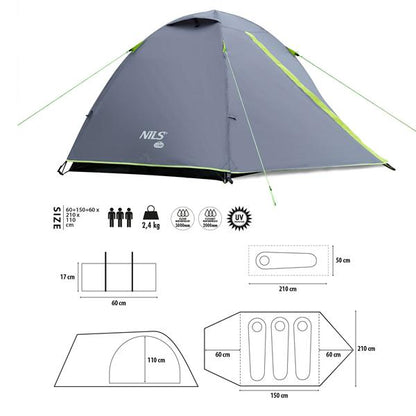 Namiot kempingowy szary explorer NC6004 Nils Camp