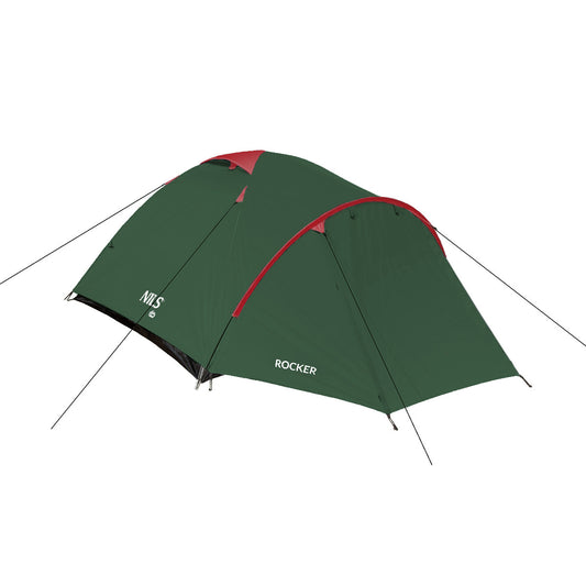 Zielono-czerwony namiot kempingowy rocker NC6013 Nils Camp