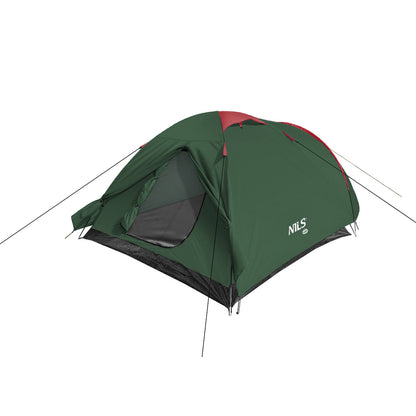 Zielono-czerwony namiot kempingowy rocker NC6013 Nils Camp