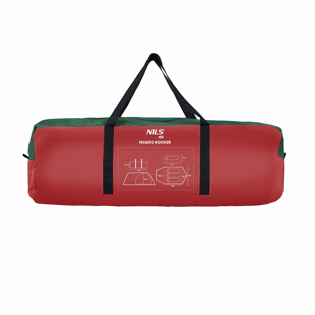 Zielono-czerwony namiot kempingowy rocker NC6013 Nils Camp