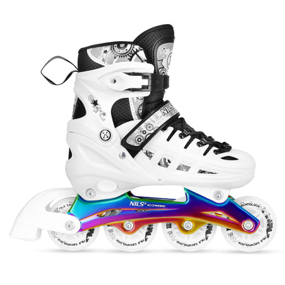 4w1 łyżworolki led białe z wym. płozą hokejową rainbow rozm. l(39-42) NH10905 Nils Extreme