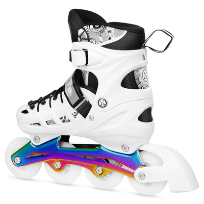 4w1 łyżworolki led białe z wym. płozą hokejową rainbow rozm. l(39-42) NH10905 Nils Extreme